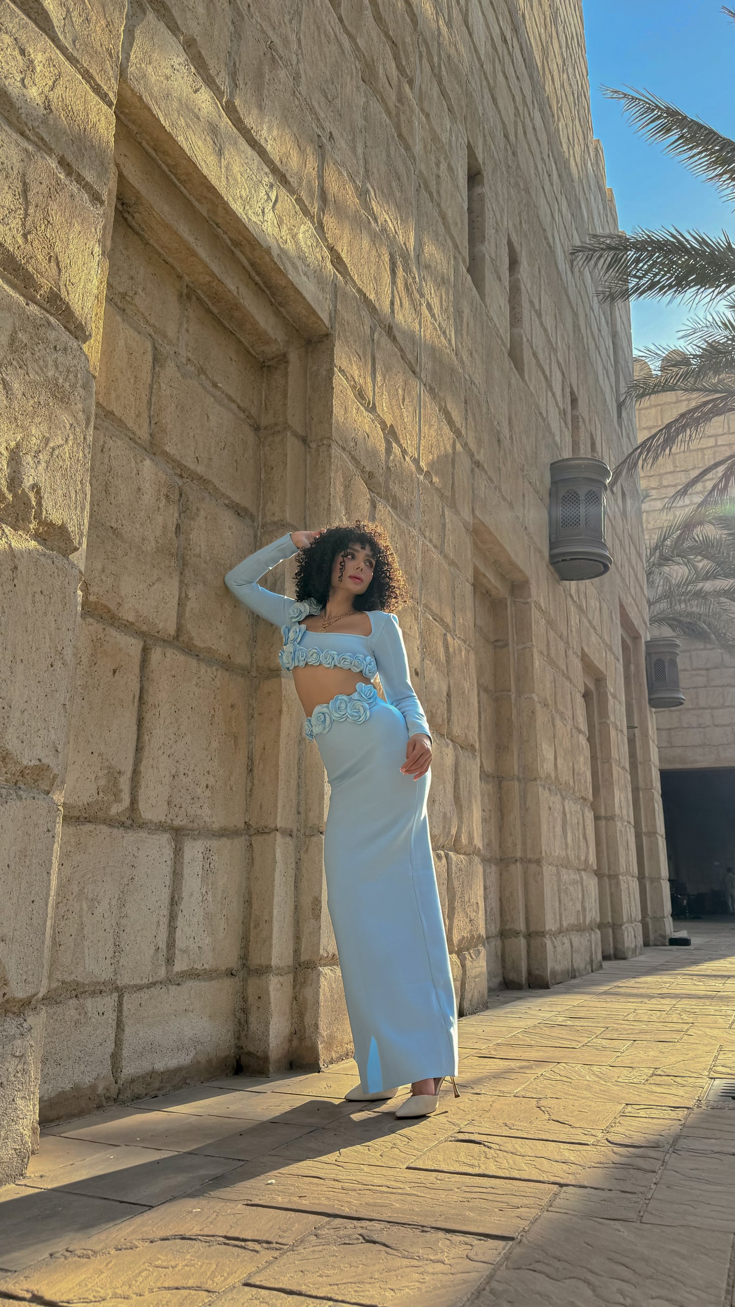 BLUE PRINCESS MAXI SKIRT AND TOP BABY BLUE