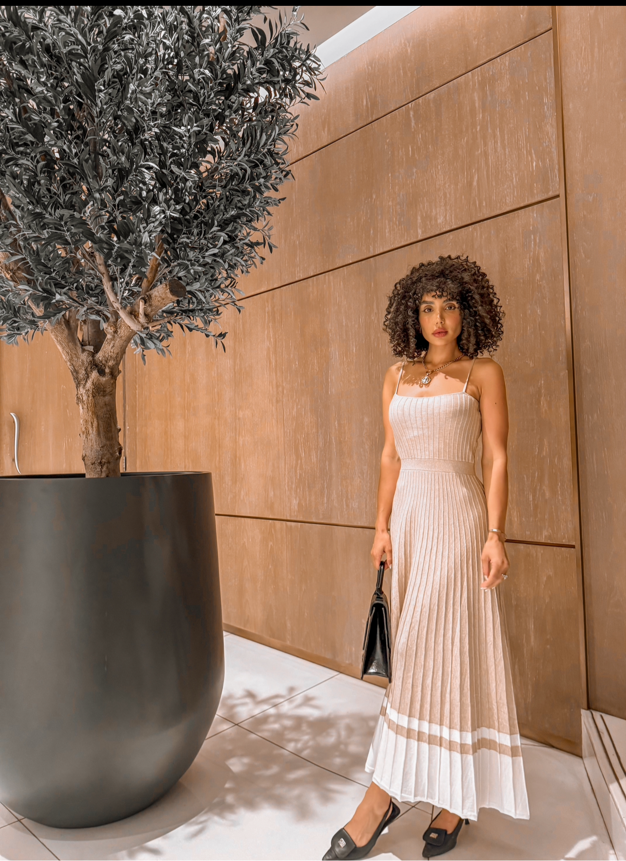 SOFIA MIDI DRESS - BEIGE.