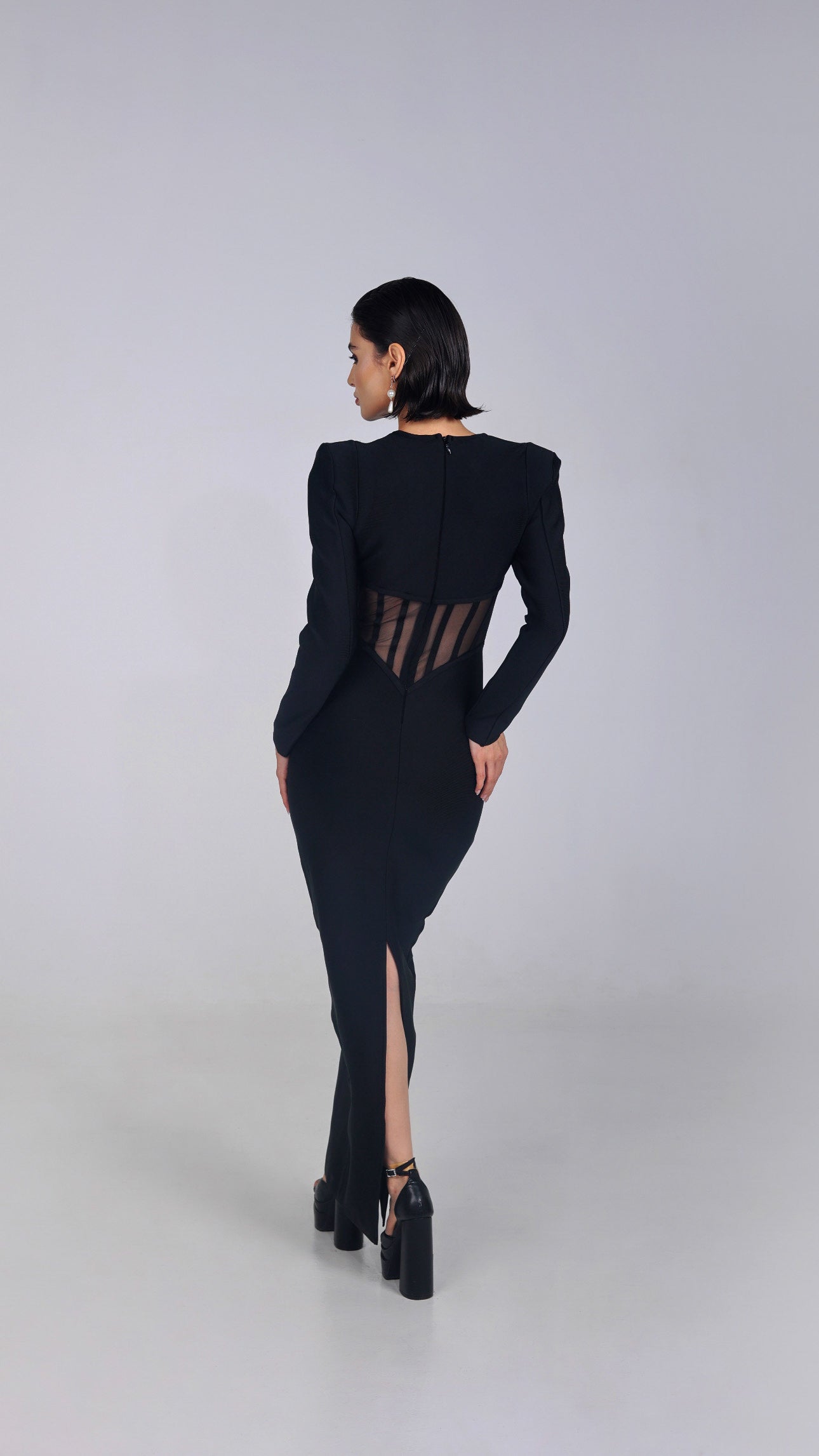 ZEE LONG BANDAGE EVENING DRESS.