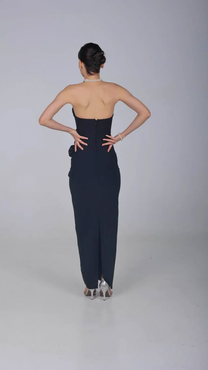 CINDY ELEGANT STRAPLESS BANDAGE MAXI GOWN