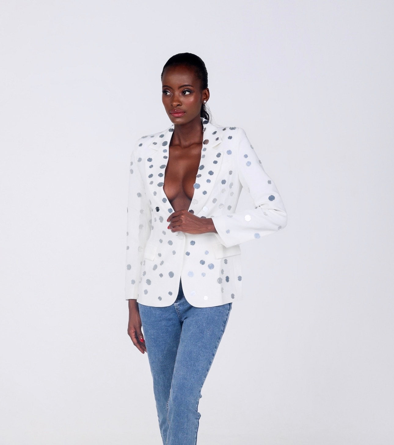 JANINE - BLAZER WITH MIRROR DETAILS